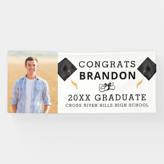 卒業おめでとう大学院写真 横断幕 (横)