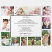 卒業おめでとう娘へ贈る11枚の写真入りギフト フリースブランケット (正面(横))