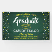 卒業おめでとう紙吹雪緑金ゴールド黄 横断幕 (横)