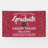 卒業おめでとう紙吹雪赤白と黒 横断幕 (横)