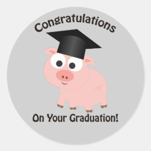 卒業おめでとう豚 ラウンドシール