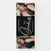 卒業おめでとう黒モダン写真 横断幕 (縦)