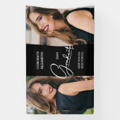 卒業おめでとう黒モダン写真 横断幕 (縦)