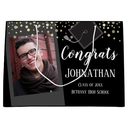 卒業おめでとう1枚 ラージペーパーバッグ (正面)