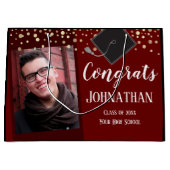 卒業おめでとう2枚写真大抱き枕 ラージペーパーバッグ (正面)