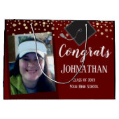 卒業おめでとう2枚写真大抱き枕 ラージペーパーバッグ (裏面)