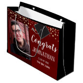 卒業おめでとう2枚写真大抱き枕 ラージペーパーバッグ (正面アングル)