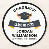 卒業おめでとう20XXカスタム級 ラウンドペーパーコースター (正面)