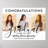 卒業おめでとう3 Photo Collageスクリプモダント ポスター (正面)