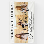 卒業おめでとう3 Photo Collageスクリプモダント 横断幕 (縦)