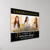 卒業おめでとう3 Photo Collage Black and 実在 箔ポスター (レイダウン)