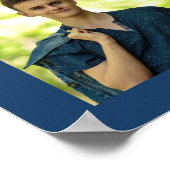 卒業おめでとう42フォトコラージブルー金ゴールド ポスター (角)