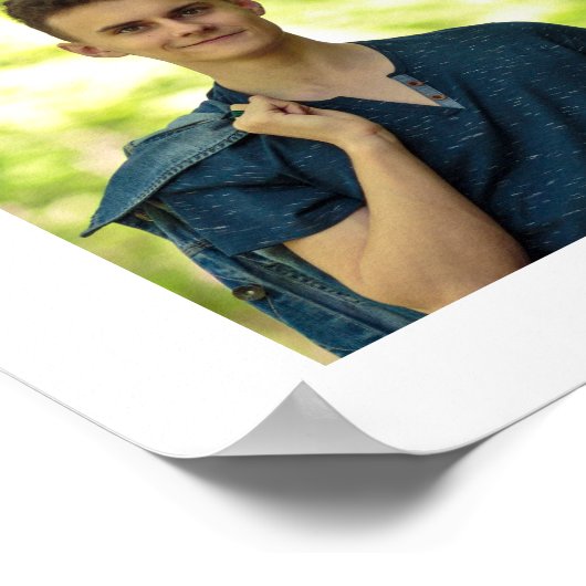 卒業おめでとう42フォトコラージュ白黒 ポスター (角)