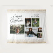 卒業おめでとう6枚の写真コラージュ 私たちの卒業生に祝福を タペストリー (正面(横))