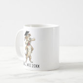 卒業おめでとう かわいい犬のオリジナルグッズ コーヒーマグカップ (正面左)