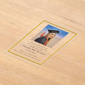 卒業おめでとう!アクリルカード 大学生向け アクリル招待状 (レイダウン)