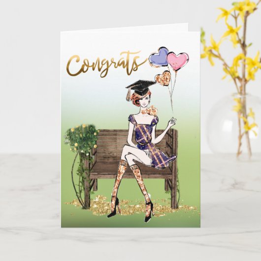 卒業おめでとう カード (黄色い花)