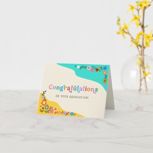 卒業おめでとう カード (黄色い花)