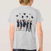 卒業おめでとう キャップを投げる卒業式の祝賀 トライブレンドTシャツ (裏面)