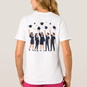 卒業おめでとう キャップを投げる卒業式の祝賀 Tシャツ (裏面)