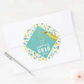 卒業おめでとう クラシック ラウンド ステッカー (封筒)