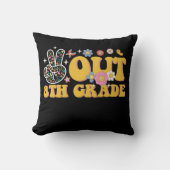 卒業おめでとう グルービーな中学最後の日 Peace Out 8th Grade クッション (正面)