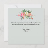 卒業おめでとう ソフトピンクとグリーンの花柄 (裏面)