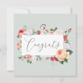 卒業おめでとう ソフトピンクとグリーンの花柄 (正面)