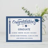 卒業おめでとう タッセル ブルー ご招待 招待状 (スタンド正面)