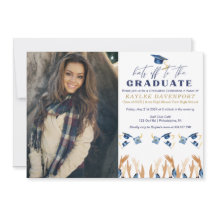 卒業おめでとう！パーティーの写真招待状