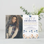 卒業おめでとう！パーティーの写真招待状 (スタンド正面)