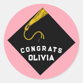 卒業おめでとう ピンク ラウンドシール