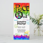 卒業おめでとう！ ピースフルな卒業パーティーの招待状 招待状 (スタンド正面)