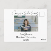 卒業おめでとう フォト 卒業生 名前 大学 年度 ポストカード (裏面)