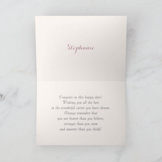 卒業おめでとう。フローラルパタカスタムーン カード (内部)