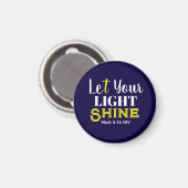 卒業おめでとう ブルー系 かわいい Let Your Light Shine マグネット (正面/裏面)