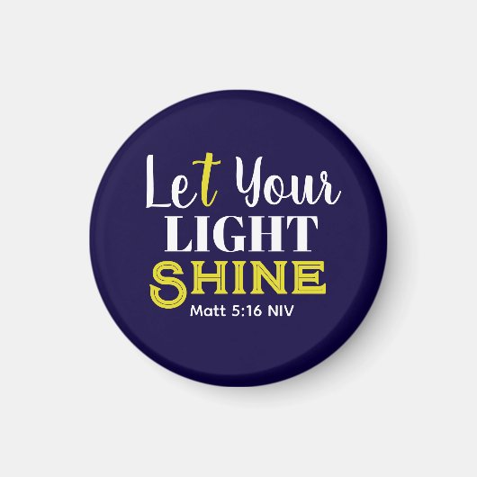 卒業おめでとう ブルー系 かわいい Let Your Light Shine マグネット (正面)