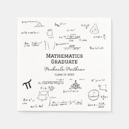 卒業おめでとう ホワイト数学学位 スタンダードカクテルナプキン