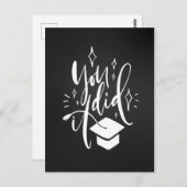 卒業おめでとう ポストカード 君たちなら出来る レタリング (正面/裏面)