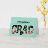 卒業おめでとう。モダンフローラカスタムカード カード (黄色い花)