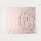 卒業おめでとう ローズゴールド ピンク 背景 タペストリー (正面(横))