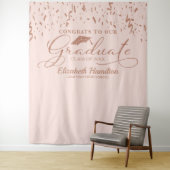 卒業おめでとう ローズゴールド ピンク 背景 タペストリー (インサイチュ)
