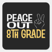 卒業おめでとう!中学校8年生パーティー スクエアシール (正面)