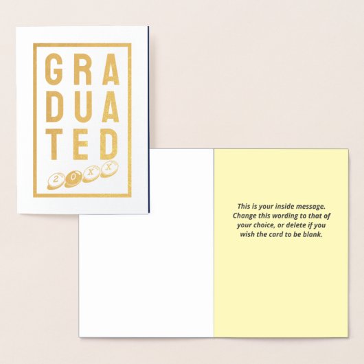 卒業おめでとう。卒業生に贈るカードです。 箔カード (ディスプレー)