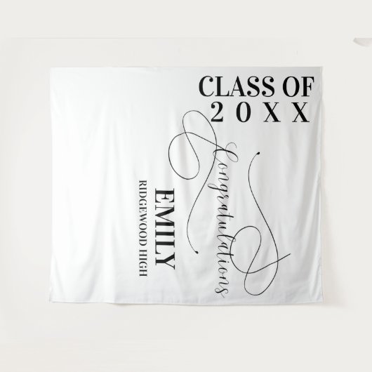 卒業おめでとう、卒業生氏名、2025年卒業 タペストリー (正面(横))