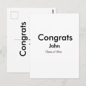 卒業おめでとう！名前を入力してください。お祝いの日付と年をテキストで送ってください。 ポストカード (正面/裏面)
