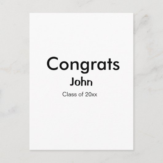 卒業おめでとう！名前を入力してください。お祝いの日付と年をテキストで送ってください。 ポストカード (正面)