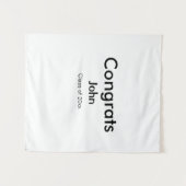 卒業おめでとう 名前を追加 年 月 日 テキスト タペストリー (正面(横))