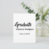 卒業おめでとう　名前　日付　年度　クラス　大学 ポストカード (スタンド正面)