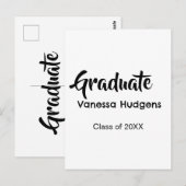 卒業おめでとう　名前　日付　年度　クラス　大学 ポストカード (正面/裏面)